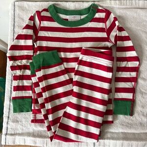Hanna Andersson Red/White/Green Striped Pajama Set